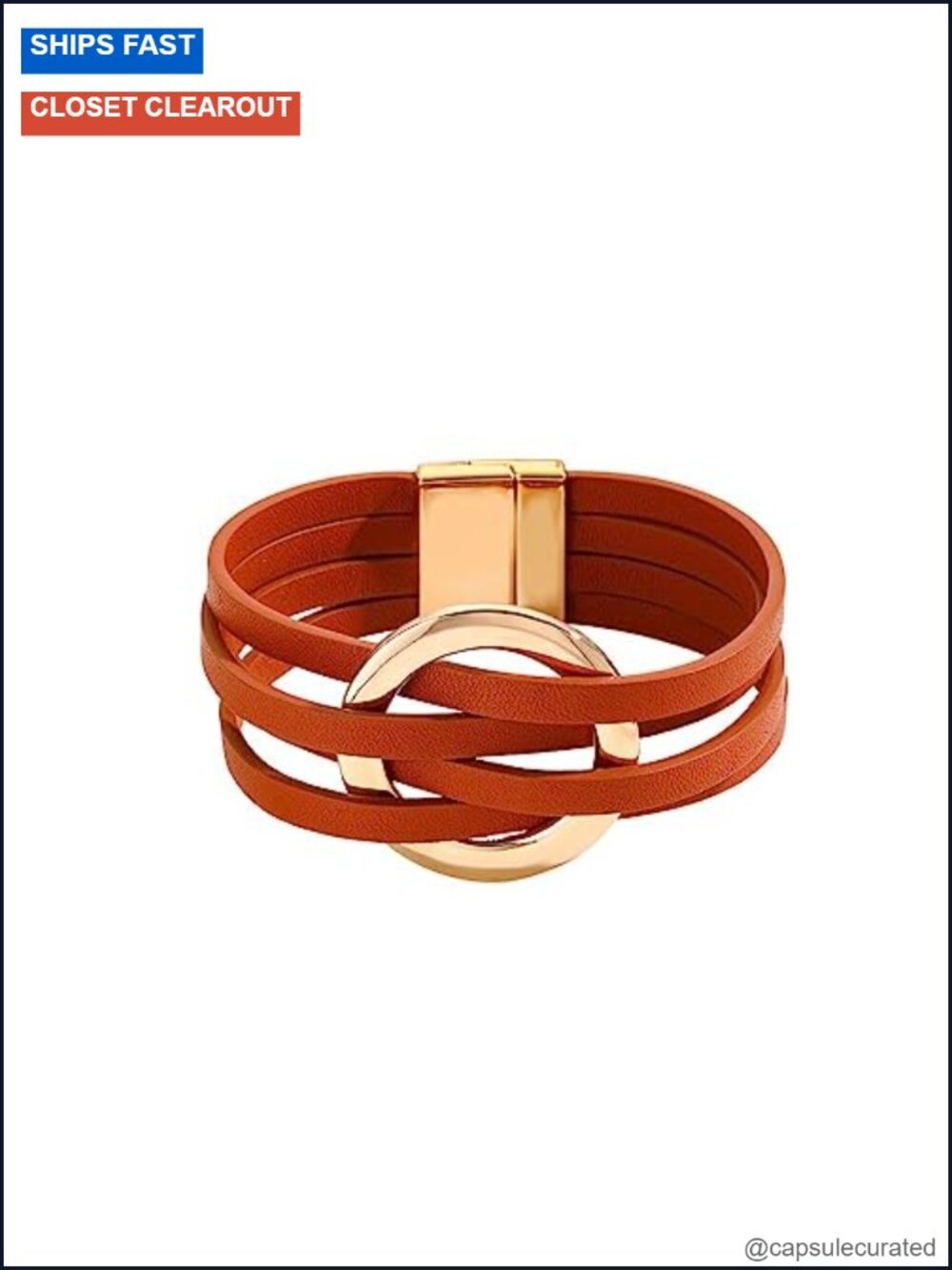 Boho Handmade Leather Wrap Bracelet Multi-Strand Layered Cuff